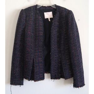 Rebecaa Taylor Navy Blue Cropped Peplum Jacket - Size 00